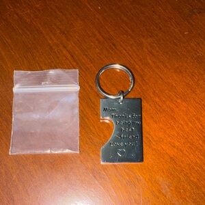 Engraved Silver Keychain with Heart